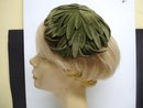 Figural Ladies Hat Green Velvet