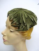 Figural Ladies Hat Green Velvet