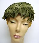 Figural Ladies Hat Green Velvet