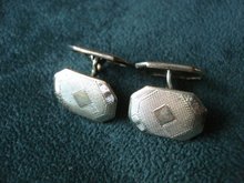 Antique Cuff Links Silver Tone