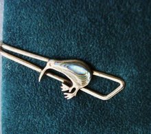 Sterling and Shell Tie Clip