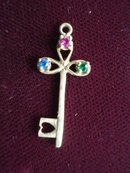 Gold Key Charm 10k Jewelled