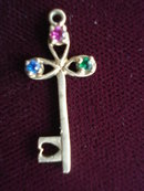 Gold Key Charm 10k Jewelled