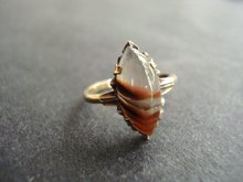 10K Gold Ring Ribbon Agate