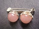 Small Brooch Pink Pearly Beads