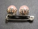 Small Brooch Pink Pearly Beads