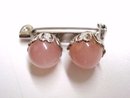 Small Brooch Pink Pearly Beads