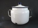 Antique Kitchen Pot White Enamel