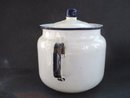 Antique Kitchen Pot White Enamel