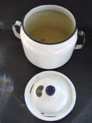 Antique Kitchen Pot White Enamel