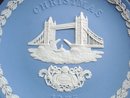 Jasperware Christmas Plate 1975 Tower Bridge
