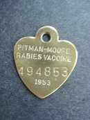 Rabies Vaccine Brass Tag
