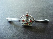 Jewelled Crown Pin Silver Tone