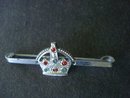 Jewelled Crown Pin Silver Tone