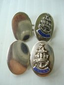 W R C N S STERLING CUFF LINKS