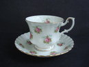 Vintage Cup and Saucer Forget Me Not Rose
