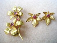 Luxurious Brooch and Earrings Matching Clip Style Set