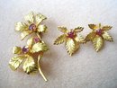 Luxurious Brooch and Earrings Matching Clip Style Set