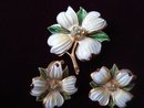 Antique Brooch and Earrings 3 piece Set