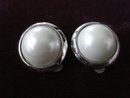Marvelous Vintage Earrings Silver Tone Frame with Pearl