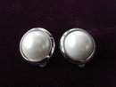 Marvelous Vintage Earrings Silver Tone Frame with Pearl