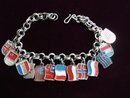 Unique Charm Bracelet International Flags