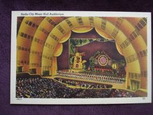 Linen Postcard Radio City Music Hall