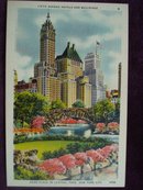 Collectible Linen Postcard Fifth Ave Hotels