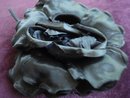 Black Satin Rose for Dress or Millinary