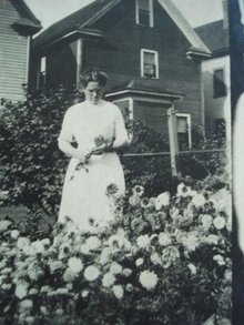 Real Photo Lady and Flowers