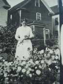 Real Photo Lady and Flowers