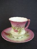 Antique Demitasse Set Pink Luster