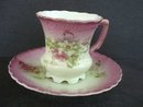 Antique Demitasse Set Pink Luster