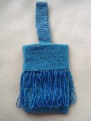 Antique Beaded Bag Shimmering Blue