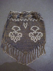 Beaded Evening Bag Silver and Black