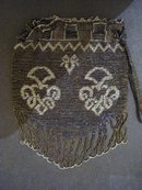 Beaded Evening Bag Silver and Black