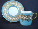 elegant Aynsley Demitasse Set Jewel Turquoise