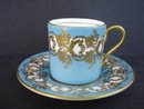 elegant Aynsley Demitasse Set Jewel Turquoise