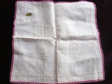 Vintage Irish Linen Handkerchief Lace Border