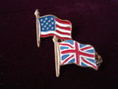 Enamelled Brooch American and British Flag