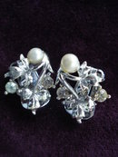 Rhinestone Pearl Earrings