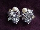 Rhinestone Pearl Earrings