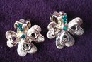 Antique Earrings 3 Leaf Clover