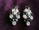 Antique Earrings Clear/Black Rhinestones