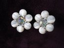 Antique Earrings Faux Moonstone