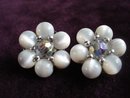 Antique Earrings Faux Moonstone