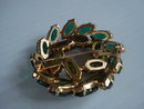 Rhinestone Brooch Emerald Green