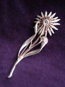 Gold Tone Brooch Large Flower