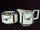 Cream and Sugar Set Silver Luster