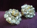 Clip Earrings Smoky Topaz Crystal